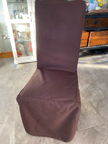Brown slip dining chair - brown,