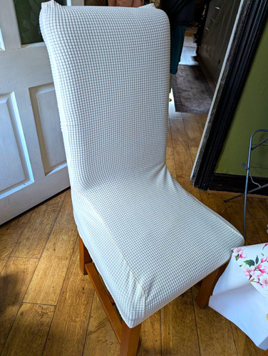Cream stretch fabric - high, back